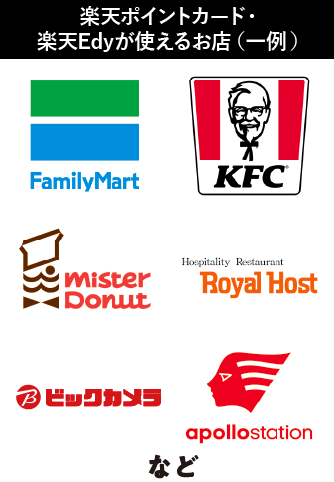 楽天ポイントカード・楽天Edyが使えるお店（一例）