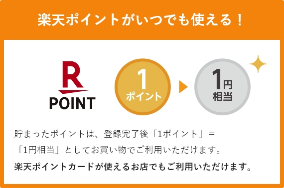 楽天ポイントがいつでも使える！